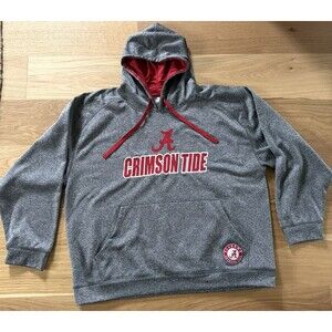 Crimson Tide Alabama Athletic Gray Sweatshirt Hoodie Men 2XL Stitched Spell Out